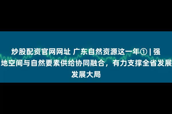 炒股配资官网网址 广东自然资源这一年① | 强化用地空间与自然要素供给协同融合，有力支撑全省发展大局